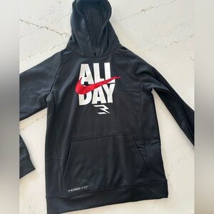 Nike 3 Brand Black Therma-Fit Hoodie with Red Swoosh